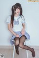 Coser @ 桜 桃 喵 Vol.068: 校服 黑丝 (49 photos)